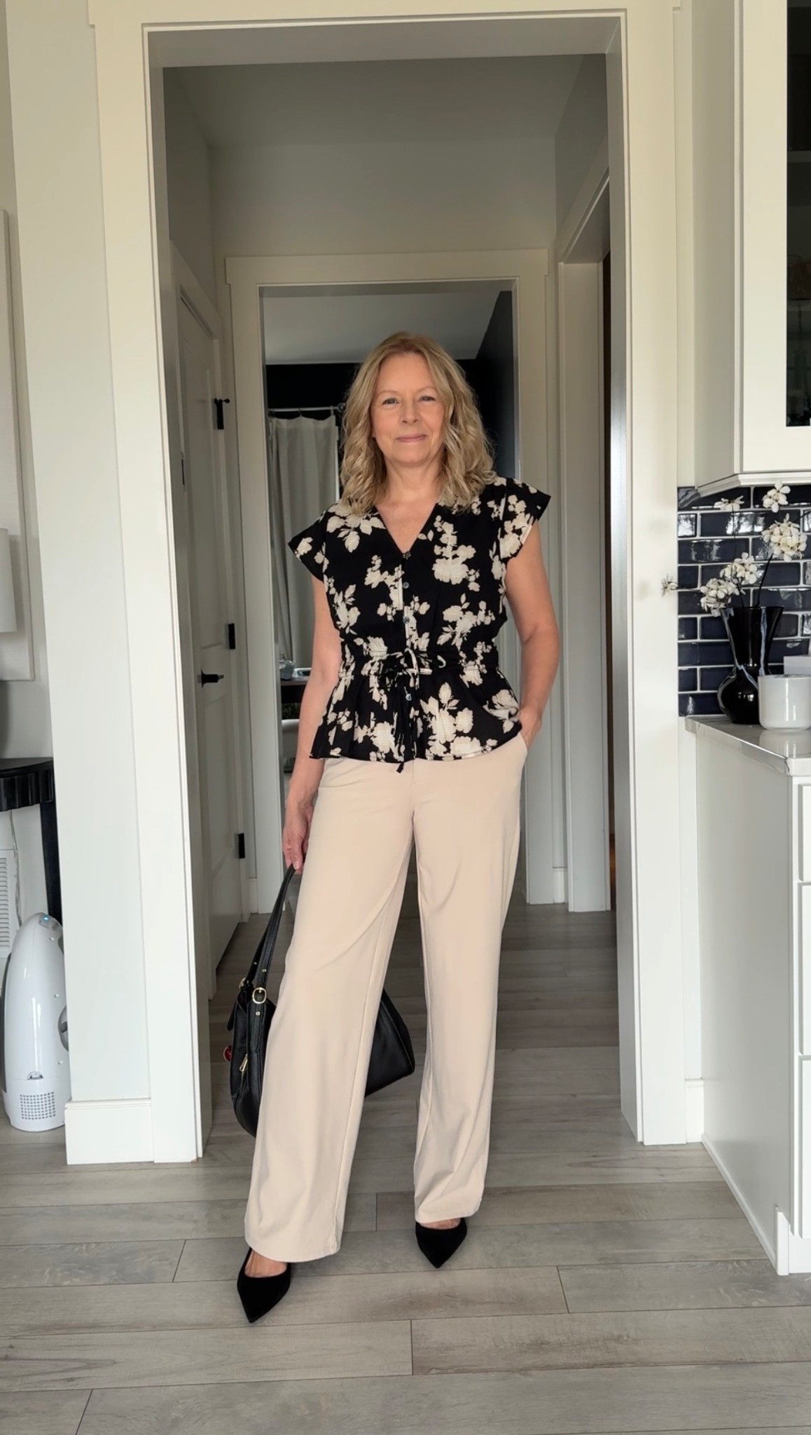 Elevated yoga pants that work for everyday casual or business attire.  So comfortable, you will think you’re wearing lounge pants. Come in a variety of sizes, colors, and lengths.  Perfect for petite and tall ladies as well as regular lengths.  I have several lengths so I can wear with heels or flats and sneakers.  Also loving this new Walmart feminine top, perfect for your spring wardrobe. 

#LTKgrwm #LTKootd #LTKOver40