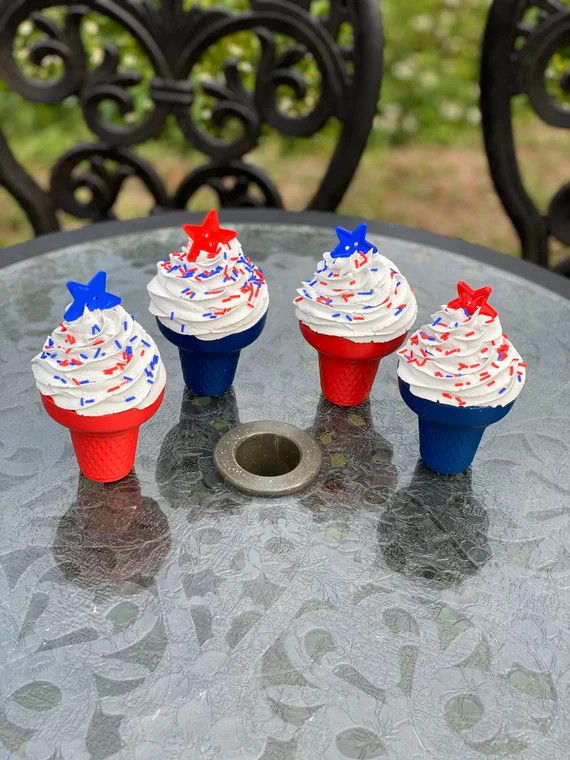 Patriotic Ice Cream Cones 4th of July Decor Faux Soft Serve | Etsy | Etsy (US)
