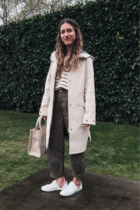 Daily Look 4.4.24

Sèzane sweater, XS, fits TTS for a relaxed fit. Everlane pants, 0, TTS. Frēda Salvador sneakers, TTS, 6.5, code STITCHANDSALT15 for 15% off your first purchase. Zara raincoat sold out; similar linked. Quince bag. 

Petite style, minimal style, capsule wardrobe 

#LTKSeasonal #LTKover40