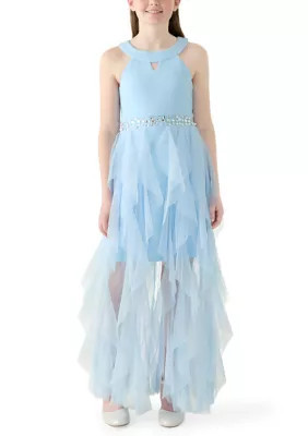 Rare Editions Girls 7-16 Glitter Knit Mesh Dress | Belk