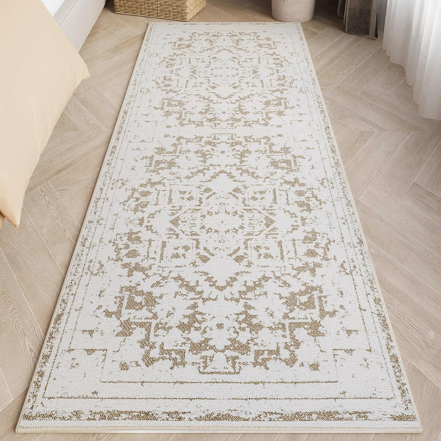 MATKIK Vintage Runner Rug Non Slip for Hallway Bathroom Kitchen 2x6 ft, Ultra Soft Boho Carpet Ru... | Amazon (US)