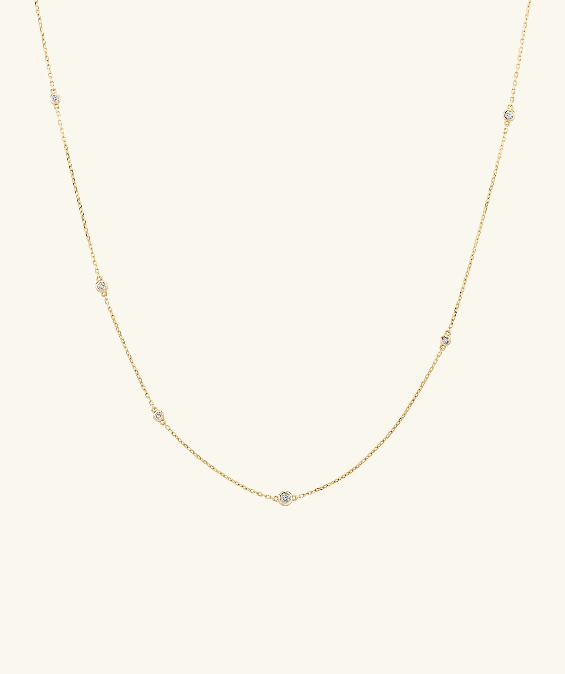 Multi Station Round Diamond Necklace | Mejuri Fine Crew