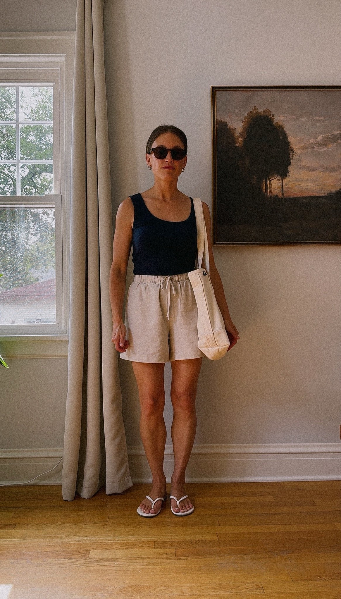 July Capsule // Day Three

Navy tank from Gap via Amazon, S, I sized up. Linen shorts from Aritzia, XS, TTS, similar options linked. Amazon flip flops. Lands End bag, Medium long handles. Quince sunglasses and earrings.

#LTKgrwm #LTKootd #LTKOver40