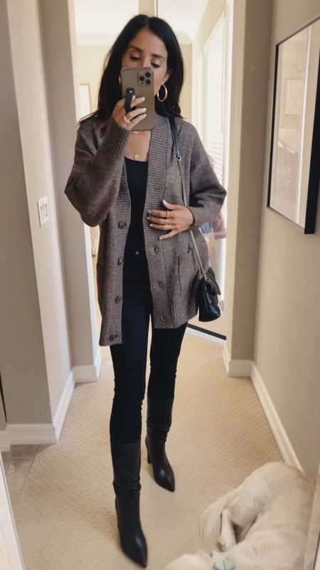 My cardigan is currently on sale! Under $45. I’m just shy of 5’7 wearing the size XS. Fall style, fall fashion, StylinByAylin 

#LTKstyletip #LTKunder100 #LTKsalealert