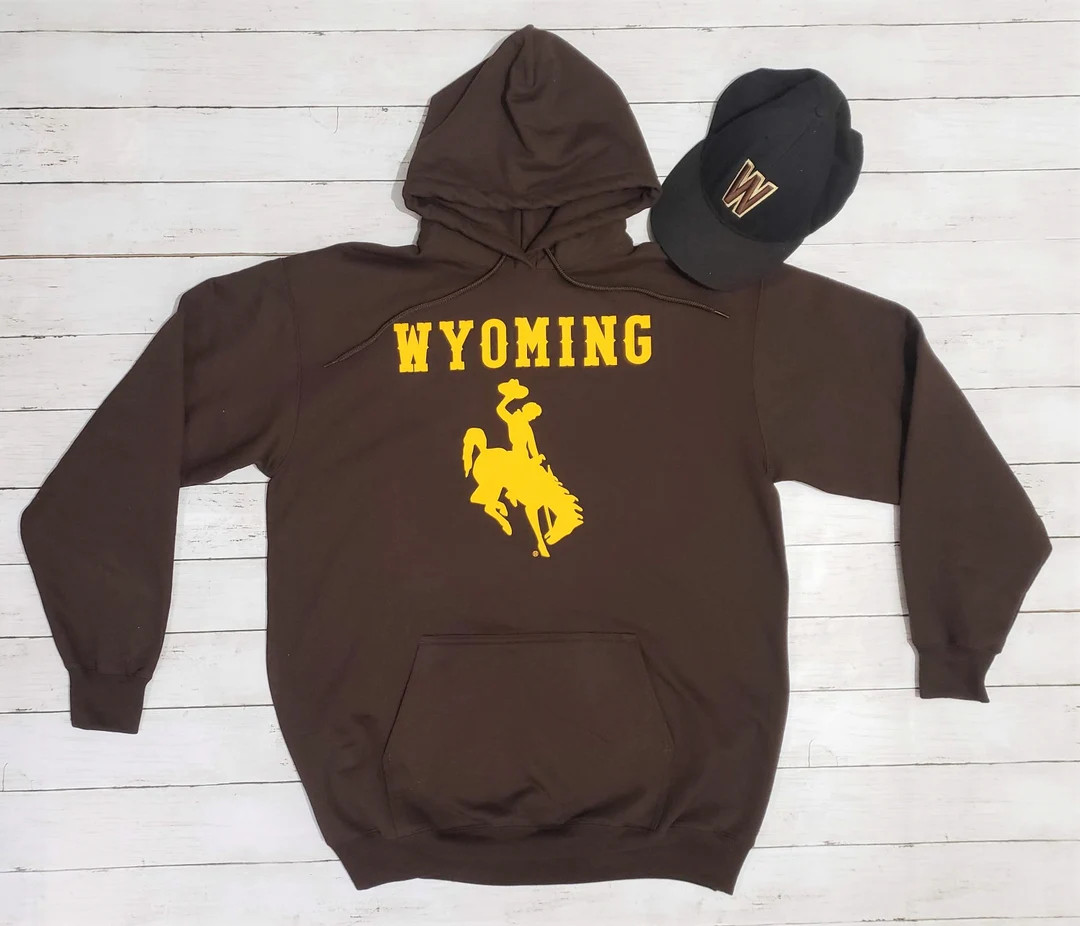 University of Wyoming Men's Hoodie, Wyoming Cowboys Sweatshirt, Wyoming Bucking Horse Hoodie for ... | Etsy (US)