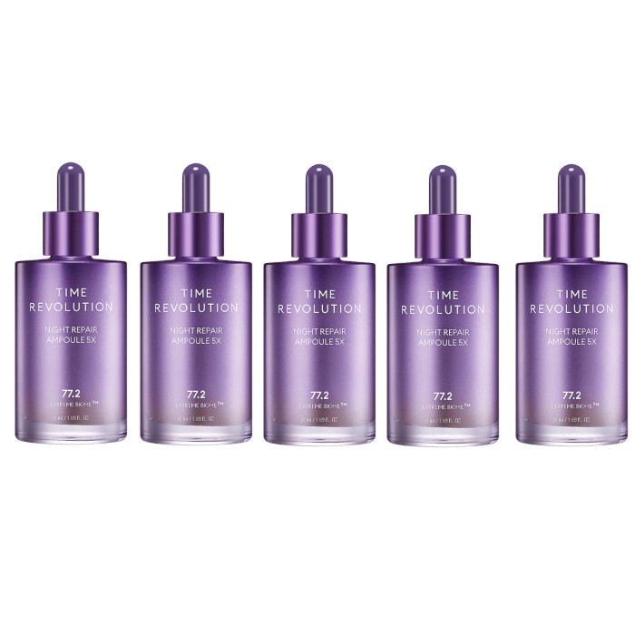 MISSHA Time Revolution Night Repair Ampoule 5X - 50ml (New Version of Time Revolution Night Repair Probio Ampoule) (5ea) Set | Stylevana