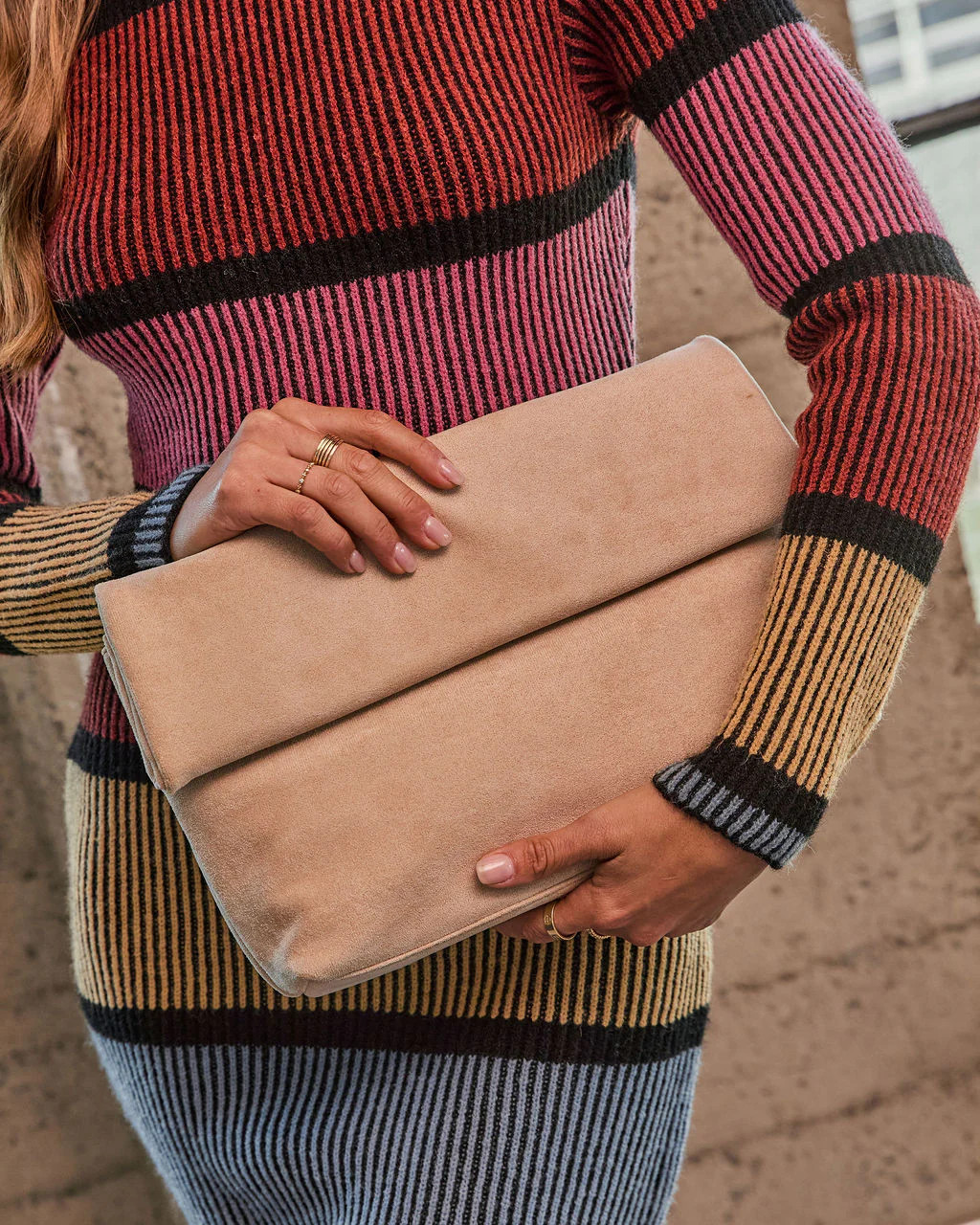 Maelyn Faux Suede Foldover Clutch | VICI