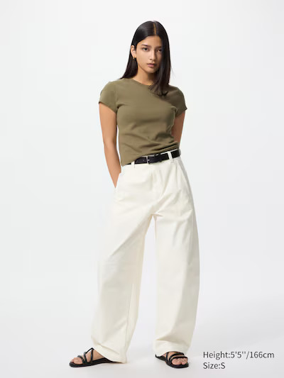Jersey Barrel Leg Trousers | UNIQLO (UK)