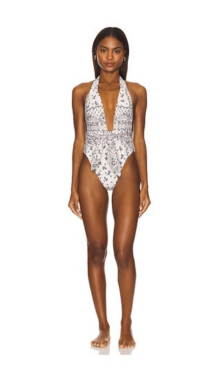 Tropez Tie-Up One Piece in Ivy Bandana | Revolve Clothing (Global)