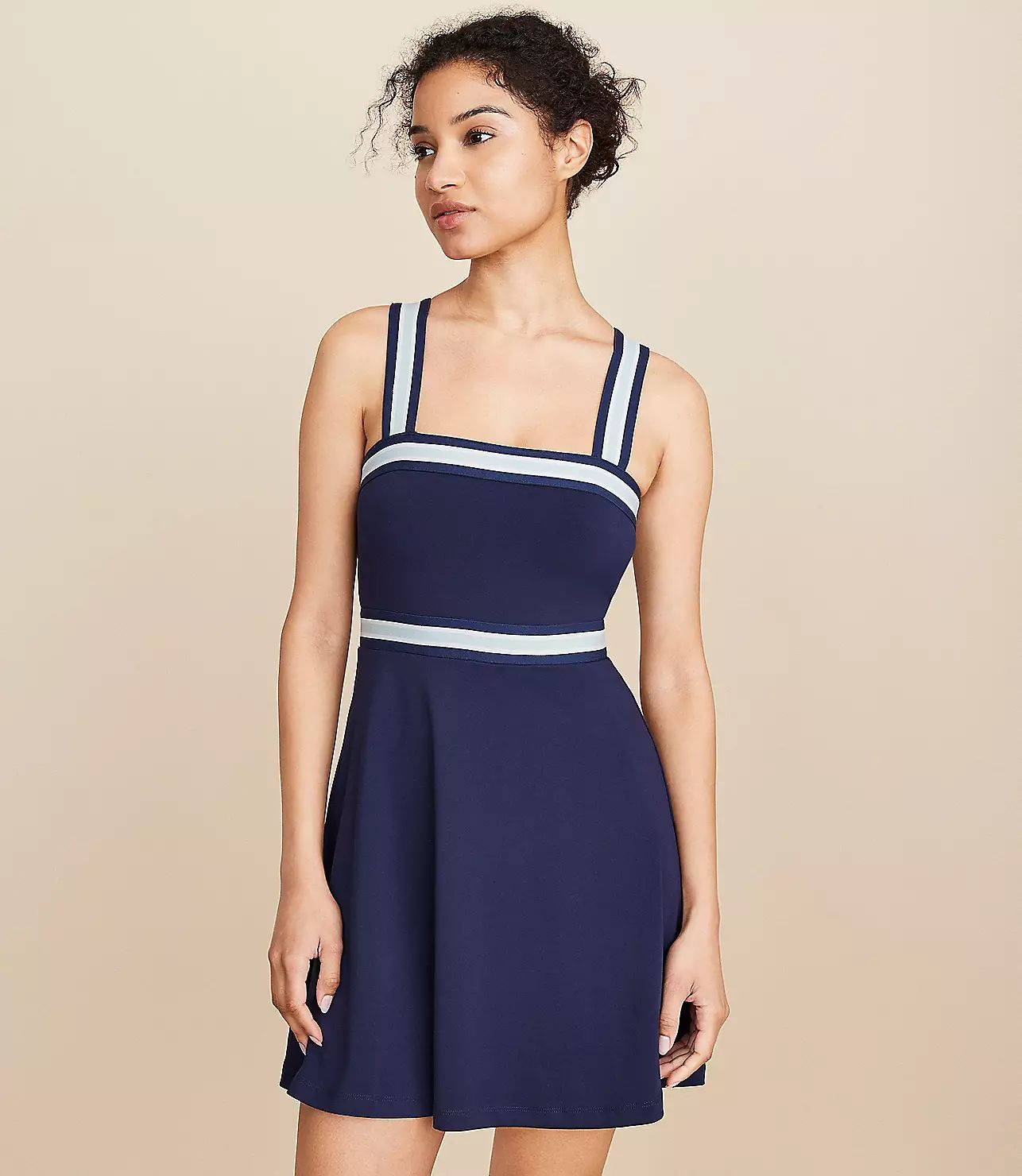Lou & Grey Striped Strappy Softsculpt Skort Dress | LOFT
