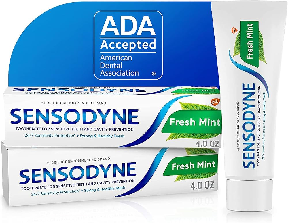 Sensodyne Fresh Mint Sensitive Toothpaste, ADA Accepted Toothpaste for Cavity Prevention and Sens... | Amazon (US)