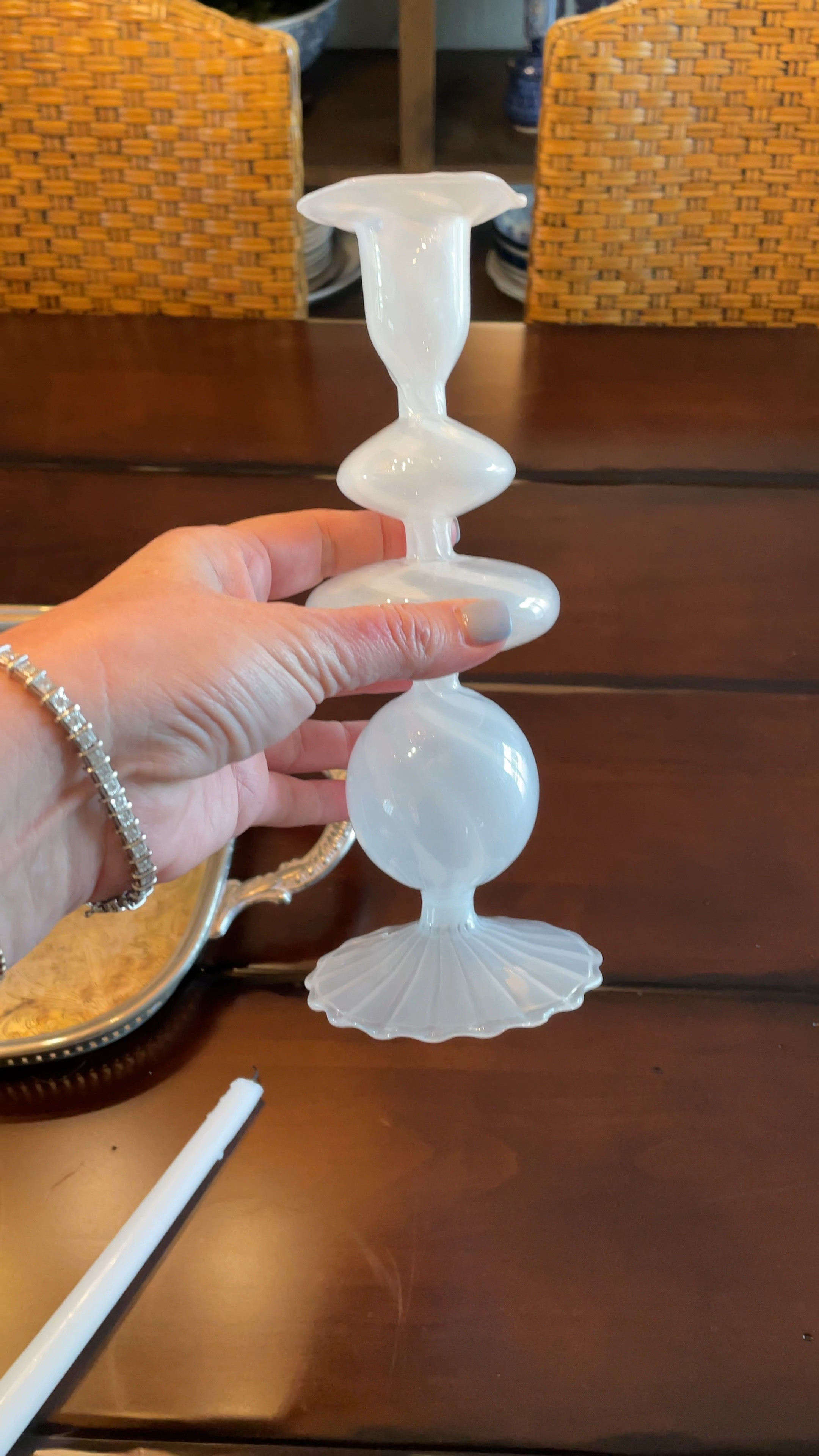 I am loving these glass candlesticks I’ve been seeing - so many gorgeous colors.  They are unique and interesting but also classic and timeless at the same time.  So pretty! 

#LTKhome #LTKVideo