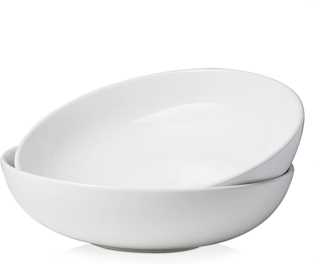 DOWAN 11.5" Large Serving Bowls, 3.2 Qt White Bowls, Serving Platter, Big Ceramic Bowls, Nesting ... | Amazon (US)
