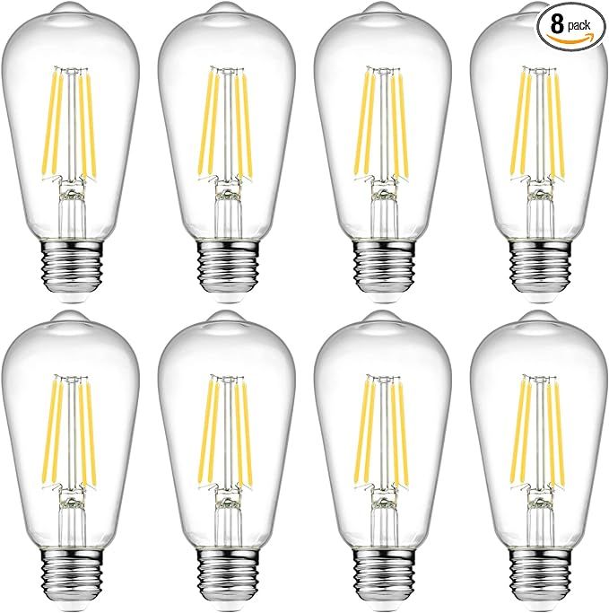 Ascher LED Edison Bulbs 6W, Equivalent 60W, High Brightness Daylight White 4000K, 700 Lumens, ST5... | Amazon (US)