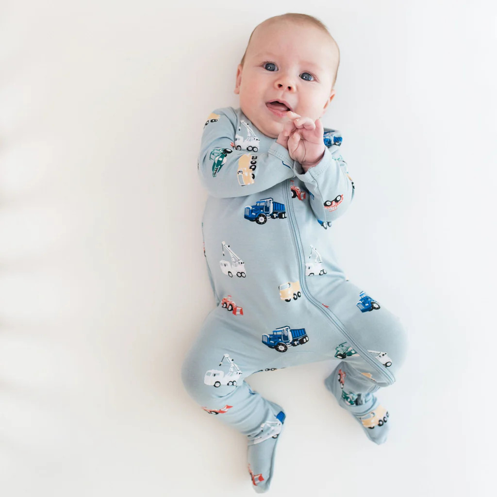 Zippered Footie in Construction | Kyte BABY