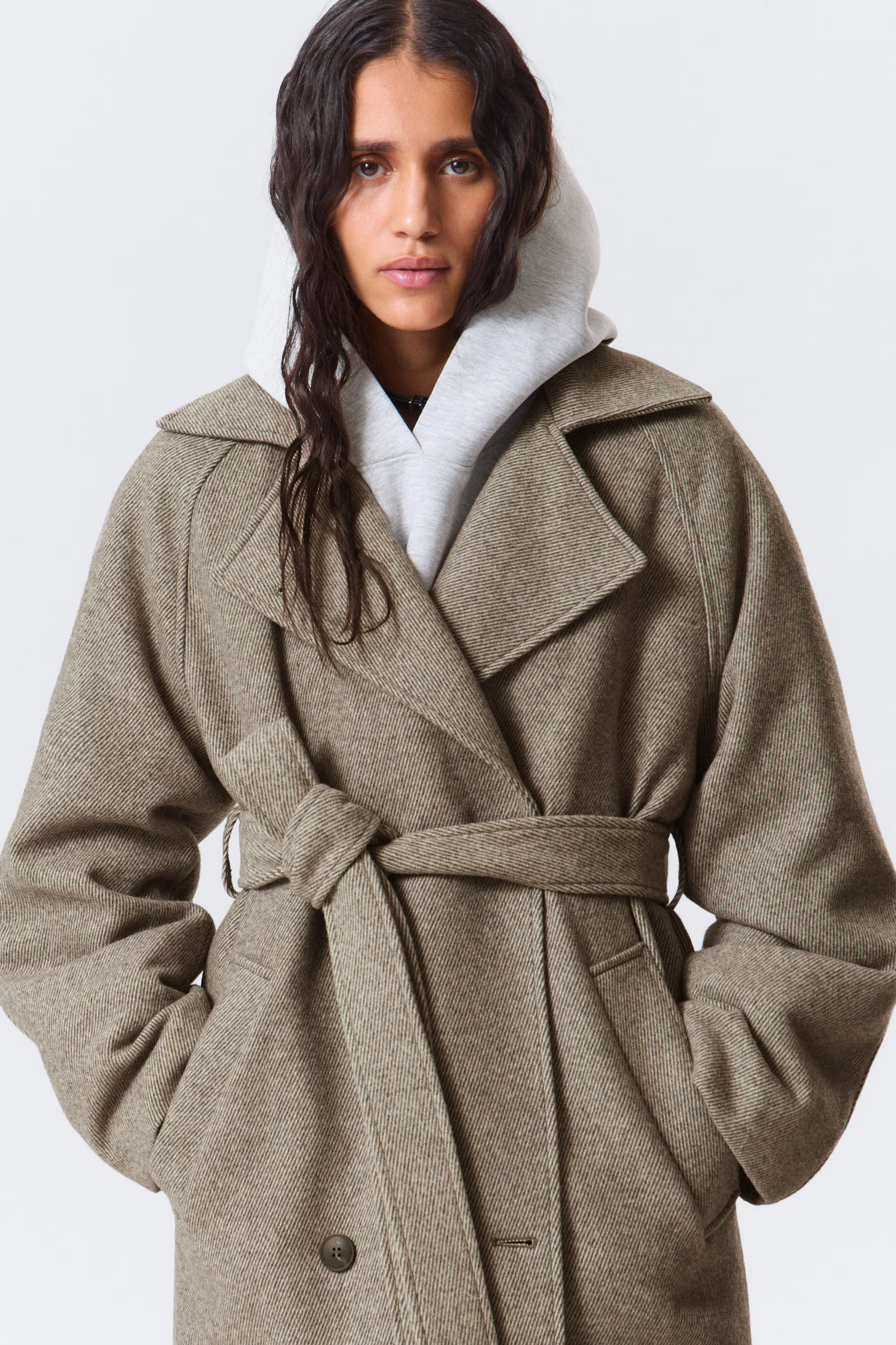 Kia Oversized Wool-Blend Double-Breasted Coat | Weekday