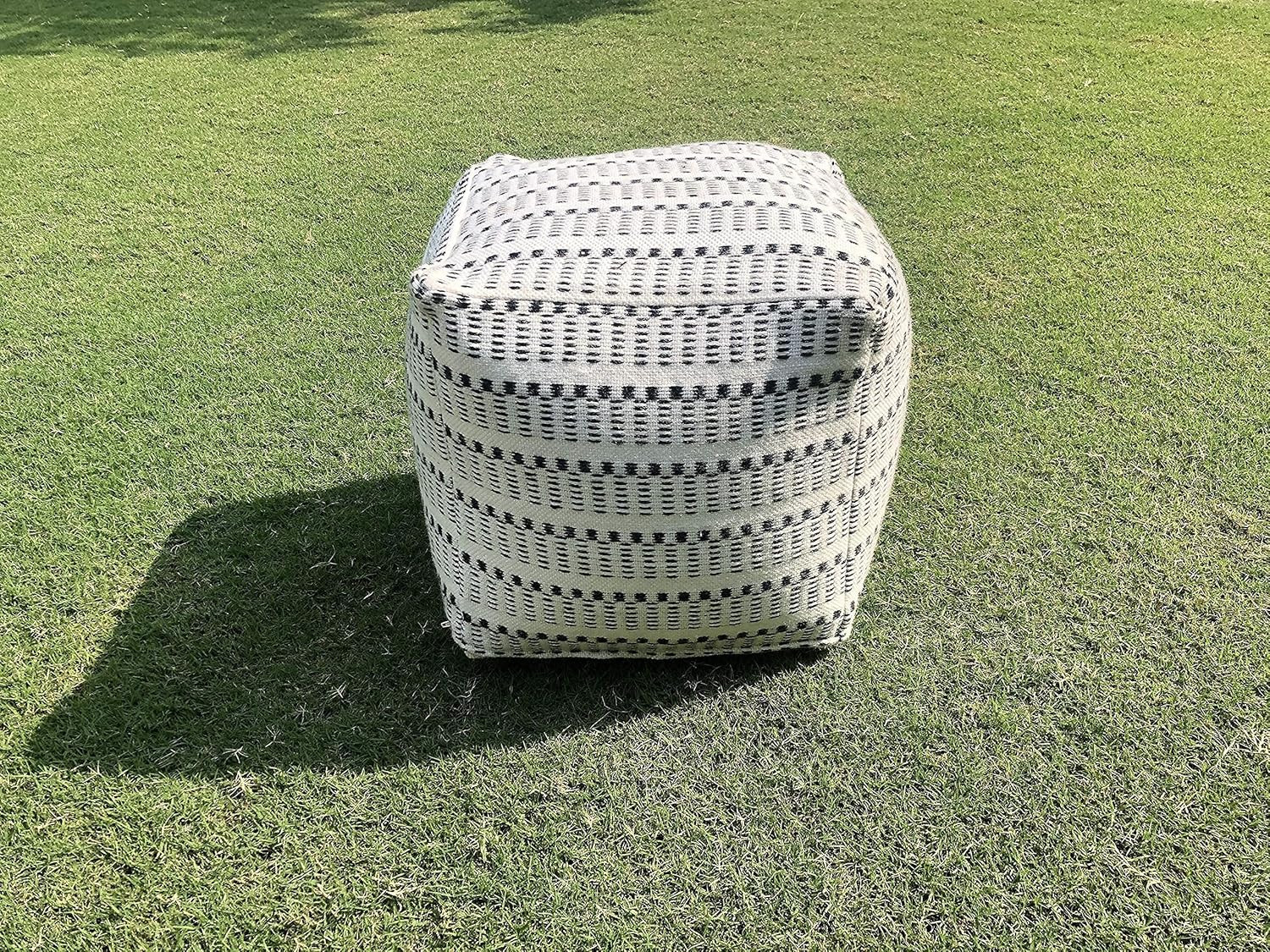 Woven St Hand-Woven Ottoman Indoor/Outdoor Pouf - 100% Polyester - Footrest - Zipper Cover With F... | Amazon (US)