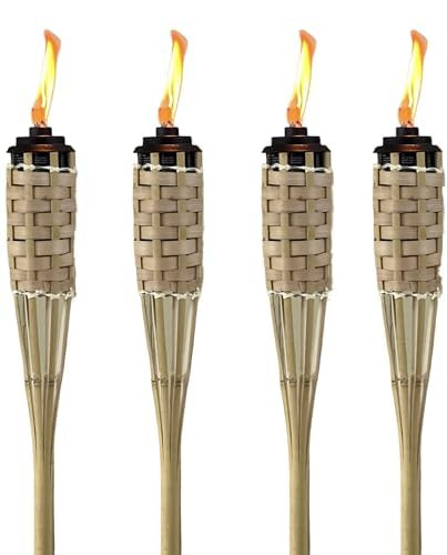 Rum Brand Bamboo Torches for Outside Patio - No Mosquitos - Includes Metal Canister with Wick Cov... | Amazon (US)