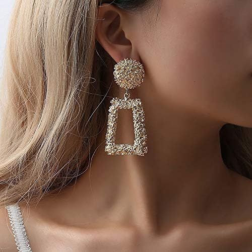 Doubnine Rectangle Geometric Metallic Earrings Indiana Boho Dangle Modern Earrings Wedding Bridal... | Amazon (US)