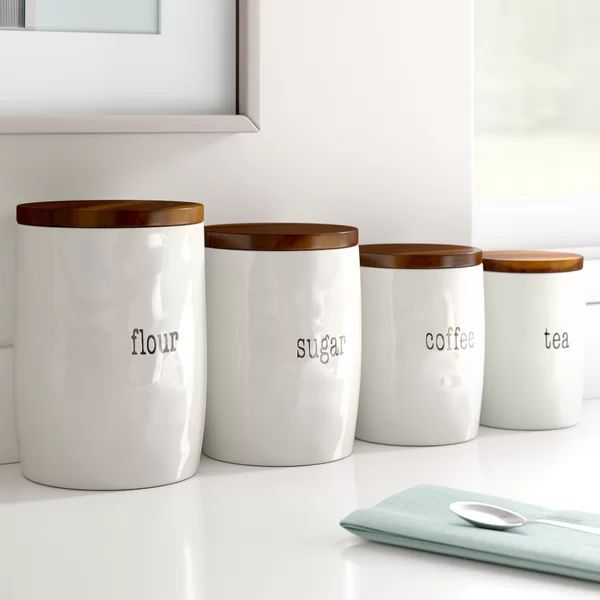 It's Just Words 4 Piece Kitchen Canister Set | Wayfair Professional