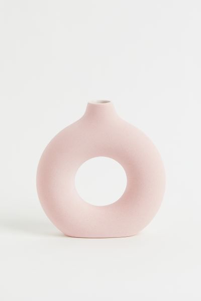 Circular ceramic vase. Diameter 20 cm, total height 21 cm. Diameter of opening 3.5 cm.Weight1,29 ... | H&M (UK, MY, IN, SG, PH, TW, HK)