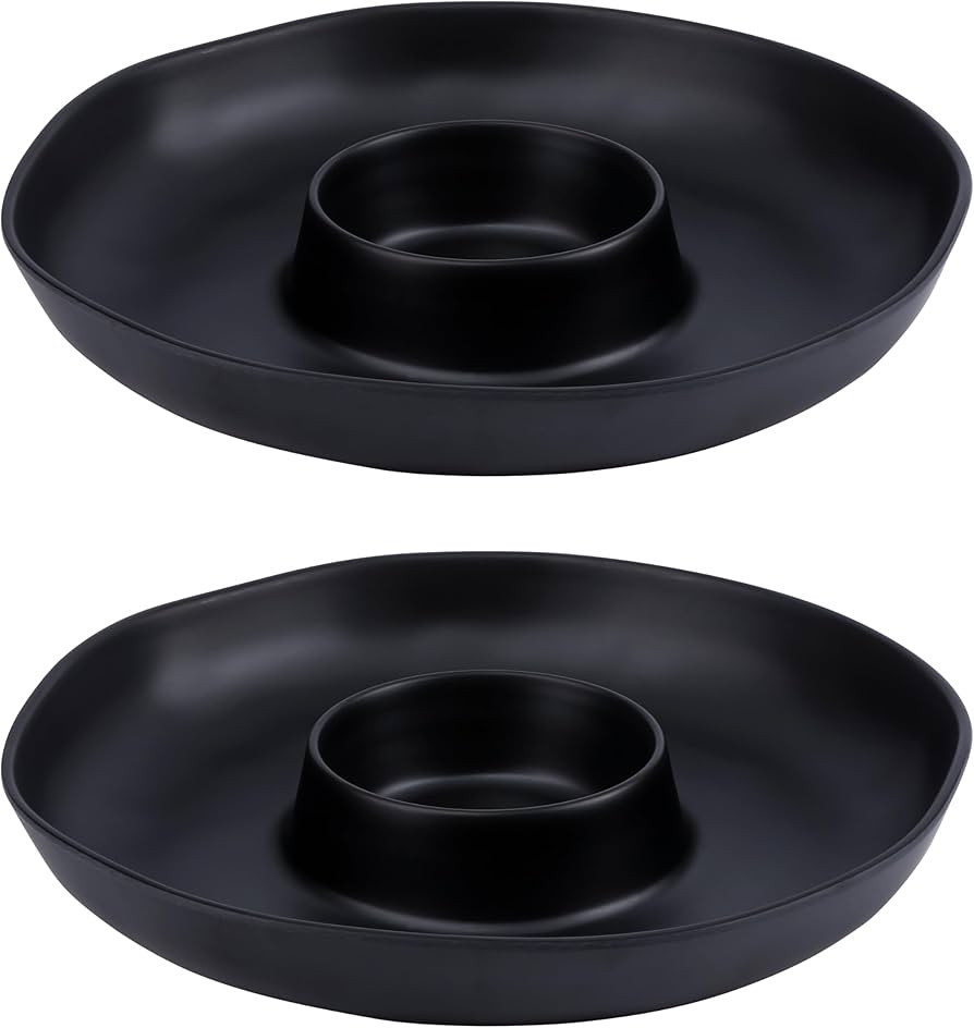 Chip & Dip Serving Set, 2 PCS Divided Cheeses Serving Platter, Relish Tray, Round Compartment App... | Amazon (US)