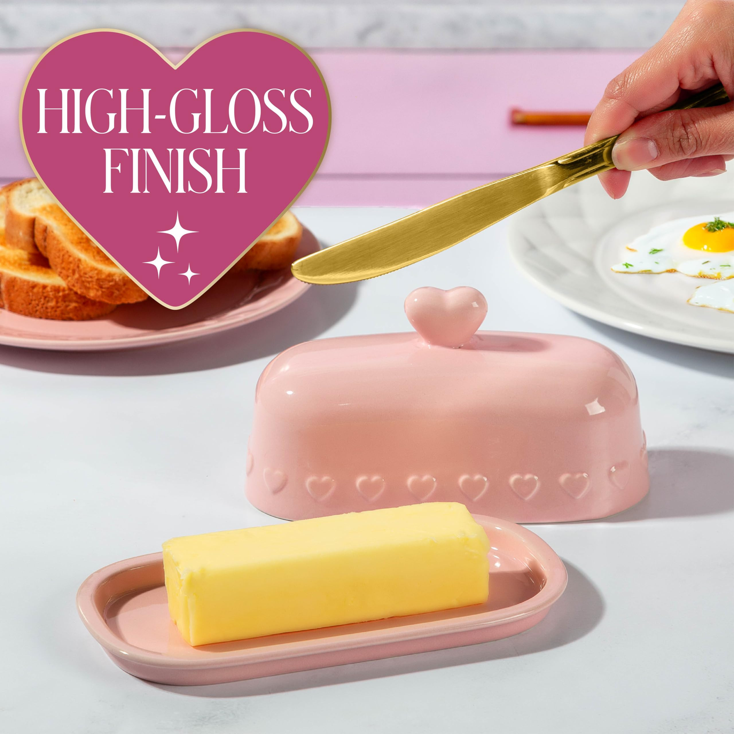 PH Butter Dish Heart Knob PK | Amazon (US)