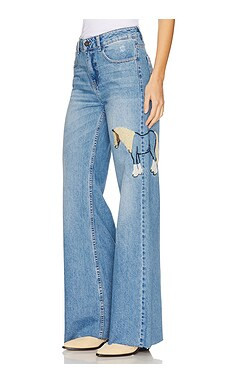 Understated Leather Horsey Jeans in Light Blue from Revolve.com | Revolve Clothing (Global)