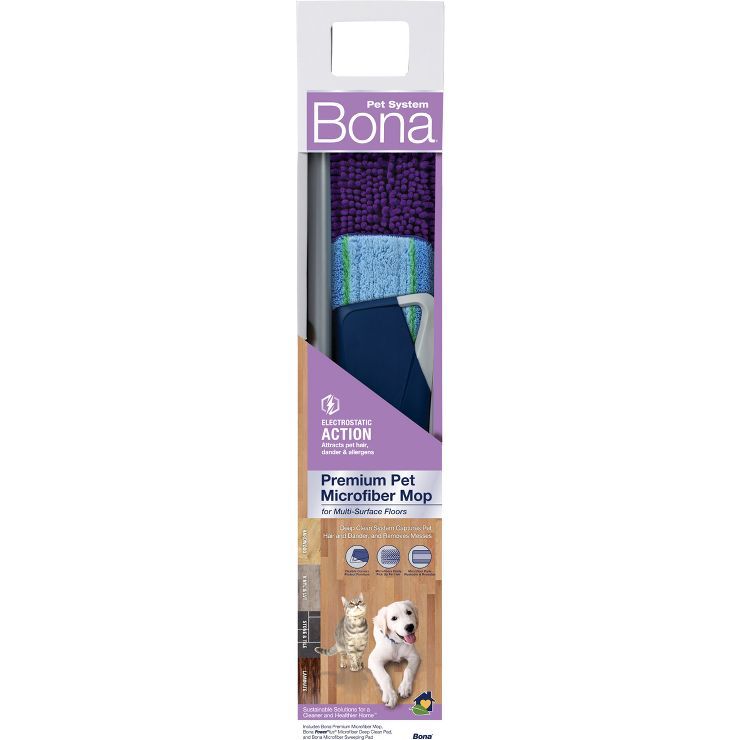 Bona Pet Floor Mop Starter Kit - 2 in 1 Wet + Dry Floor Sweeping + Mopping - 1 Mop, 1 Reusable Sw... | Target