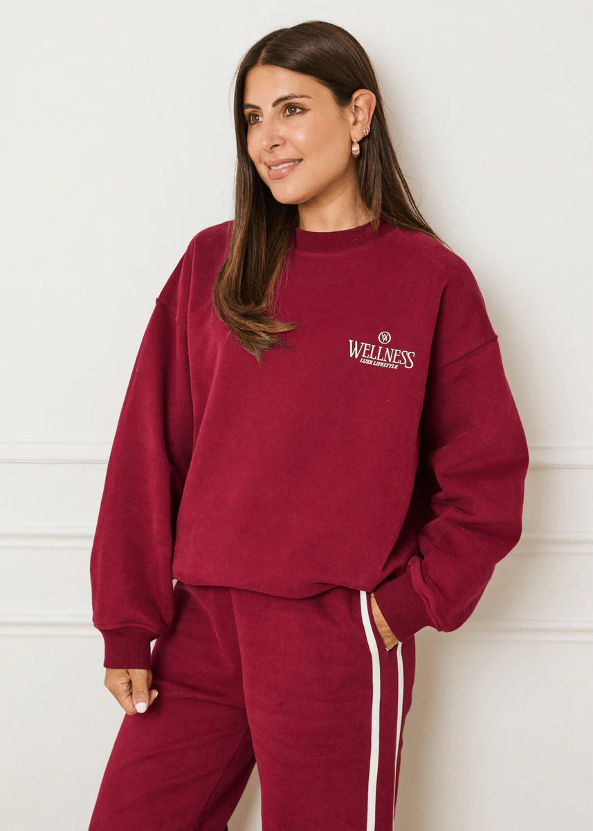 RELAXED CREWNECK JUMPER - CHERRY | WAT The Brand