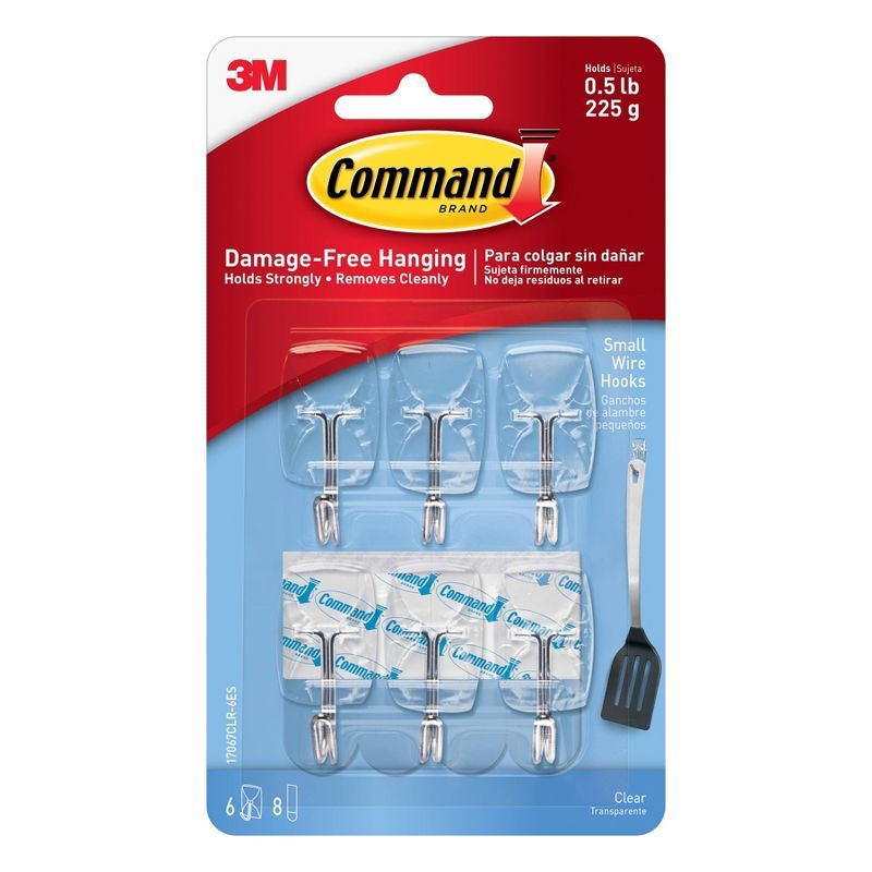 Command Small Sized Wire Decorative Hooks Clear | Target