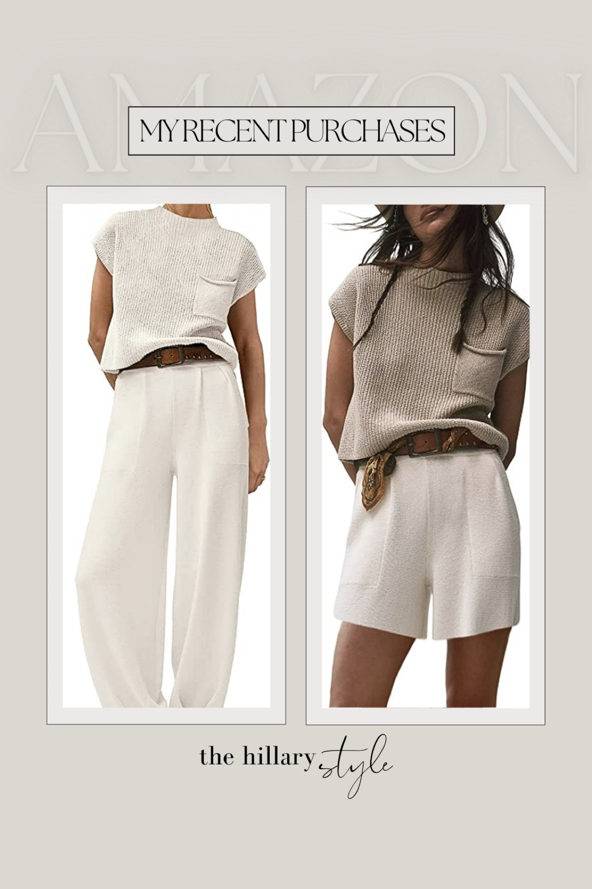 My Recent Purchase from Amazon: Look for Less Knit Sets! 

These both are such great Look for Less, so comfortable, and stylish!  I have a Size Small in both! 

Amazon, Amazon Fashion, Amazon Find, Found It On Amazon, Knit Set, Matching Set, Spring Fashion, Vacation Fashion, Knit Top, Flowy Pants, Summer Fashion

#LTKstyletip #LTKFind #LTKunder50