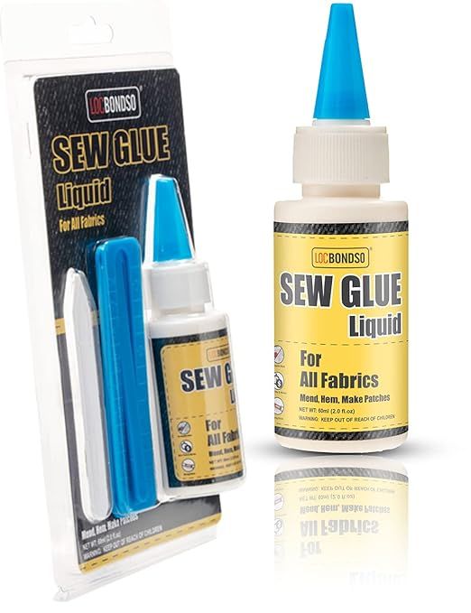 LOCBONDSO 1 Min Fast Dry Sew Glue Liquid Quick Bonding Reinforcing Fabric Adhesives DIY Speedy Fi... | Amazon (US)