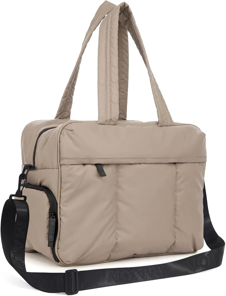 Travel Duffel Bag Weekender Bag Quilted Nylon Puffer Gym Tote Bag for Women Carry on Duffel Bag w... | Amazon (US)