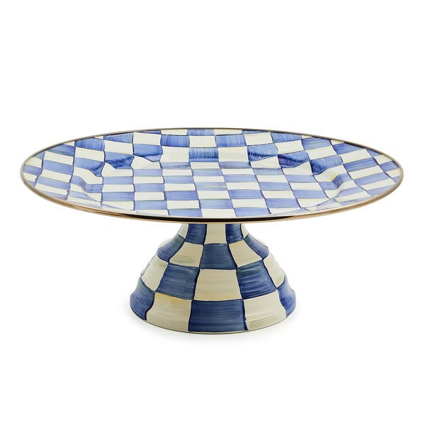 MacKenzie-Childs Royal Check Large Pedestal Platter | MacKenzie-Childs