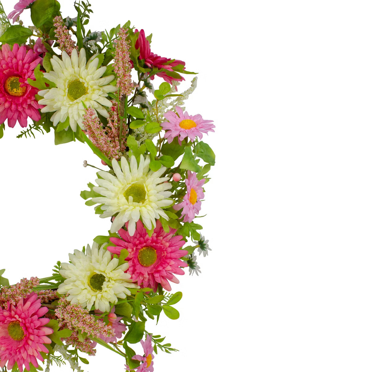 Northlight Chrysanthemum and Berry Floral Spring Wreath, Pink and Yellow 23" | Target