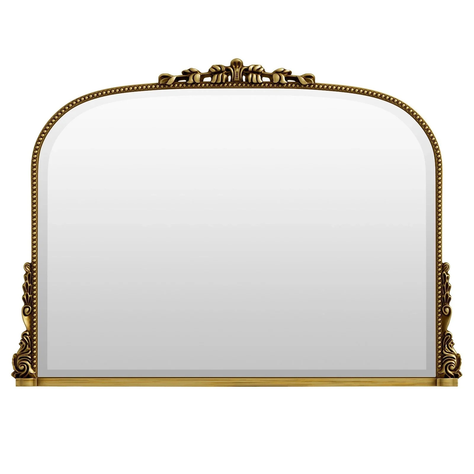 BEAUTYPEAK 44"x 32" Arched Vintage Decor Mirror Vanity Wall Mirror, Antique Gold | Walmart (US)
