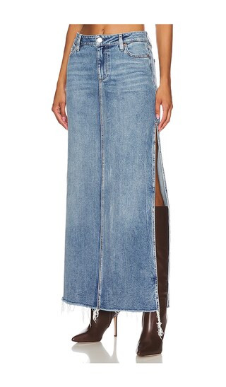 Marissa High Rise Midi Skirt With Side Slit in Brooklyn Blue | Revolve Clothing (Global)
