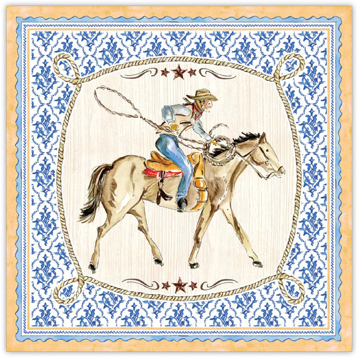 Blue Western Cowboy Square Placemats | Rosanne Beck Collections