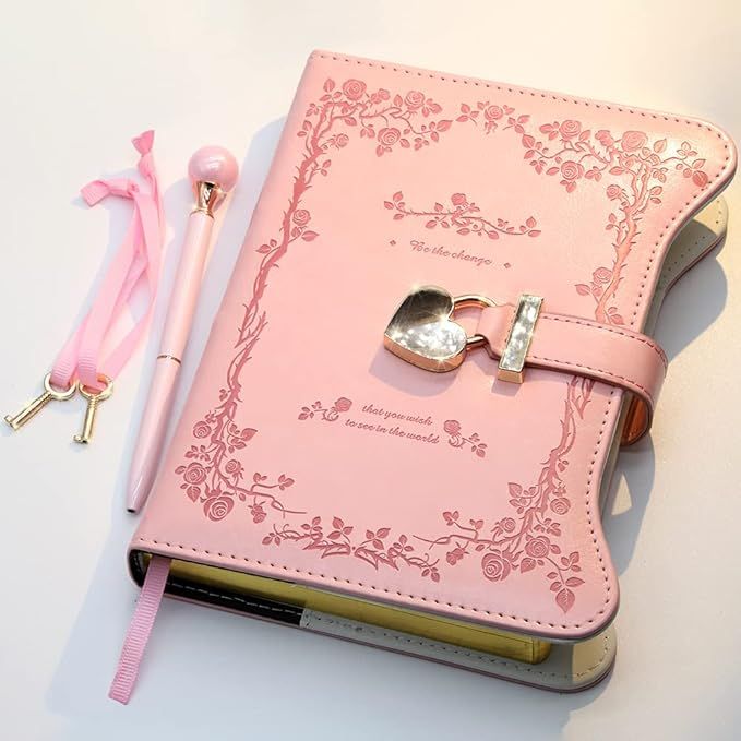 Hoci Poci Diary with Lock and Keys for Girls Gift Ideas, 360 Gold Edged Pages Journal for Women, ... | Amazon (US)