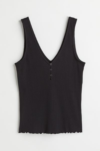 Ribbed Button-front Tank Top | H&M (US + CA)