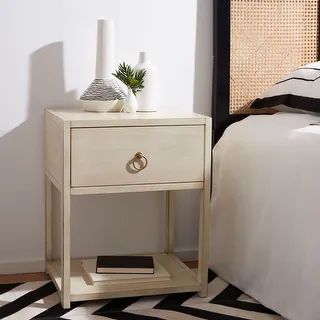 SAFAVIEH Yudi 1-Drawer 1-Shelf Accent Table Nightstand. - Overstock - 31803232 | Bed Bath & Beyond