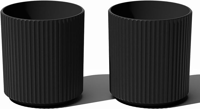 Veradek Demi Series - Maceta redonda para porche, patio, patio trasero, material compuesto de pl\... | Amazon (US)
