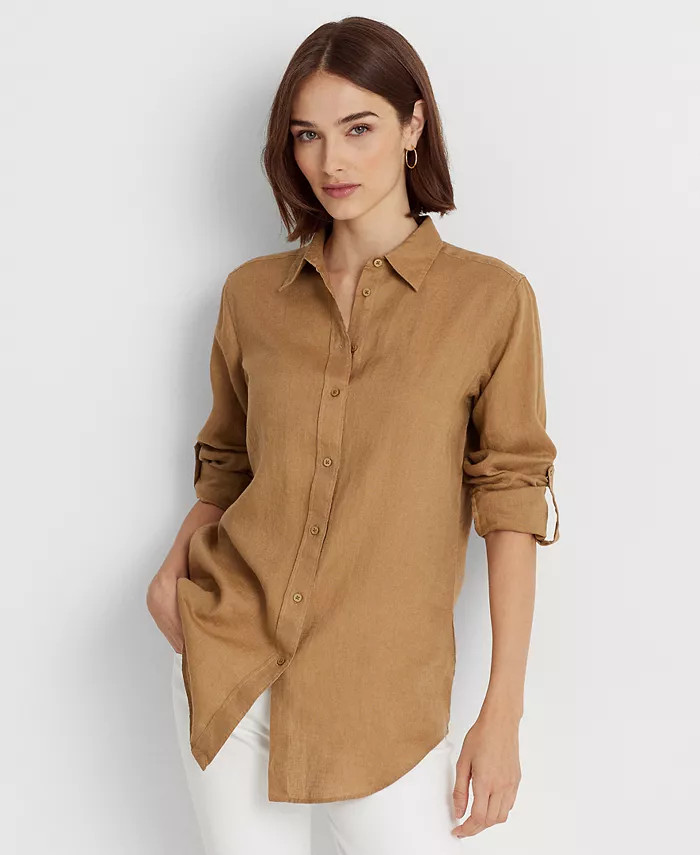 Lauren Ralph Lauren Linen Shirt, Regular & Petite - Macy's | Macy's