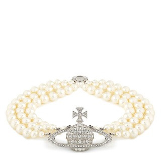 3 Row Pearl Bas Relief Choker | Flannels UK