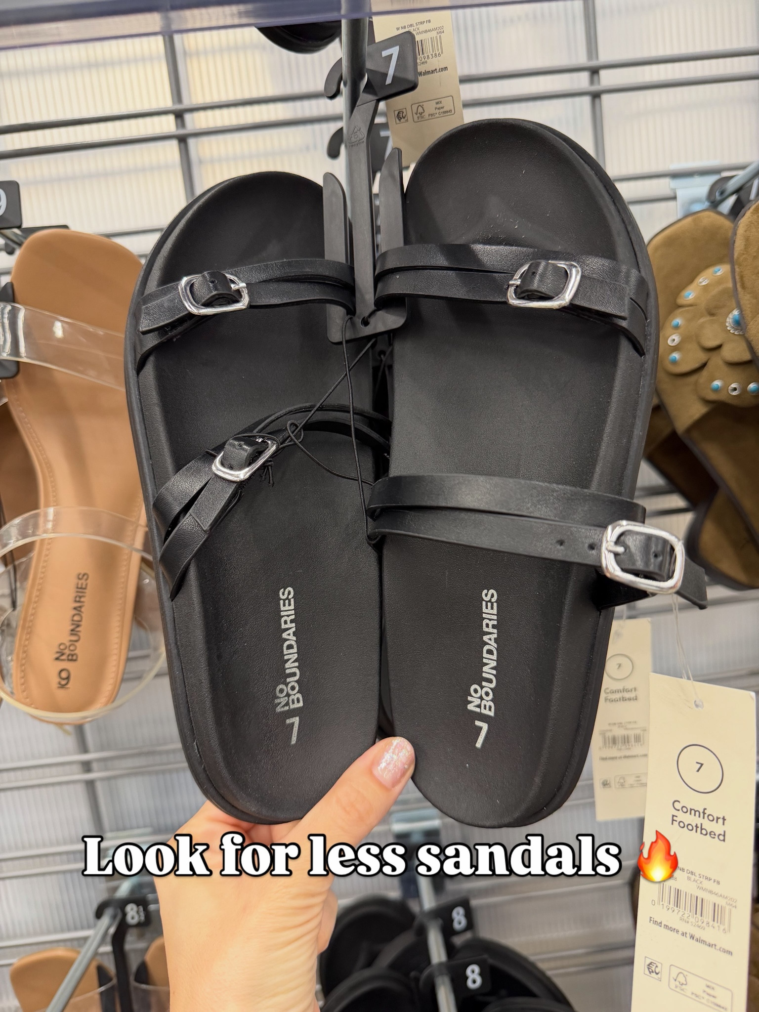 I like the thinner straps on these sandals at Walmart! Comfortable and flattering. #walmartfashion