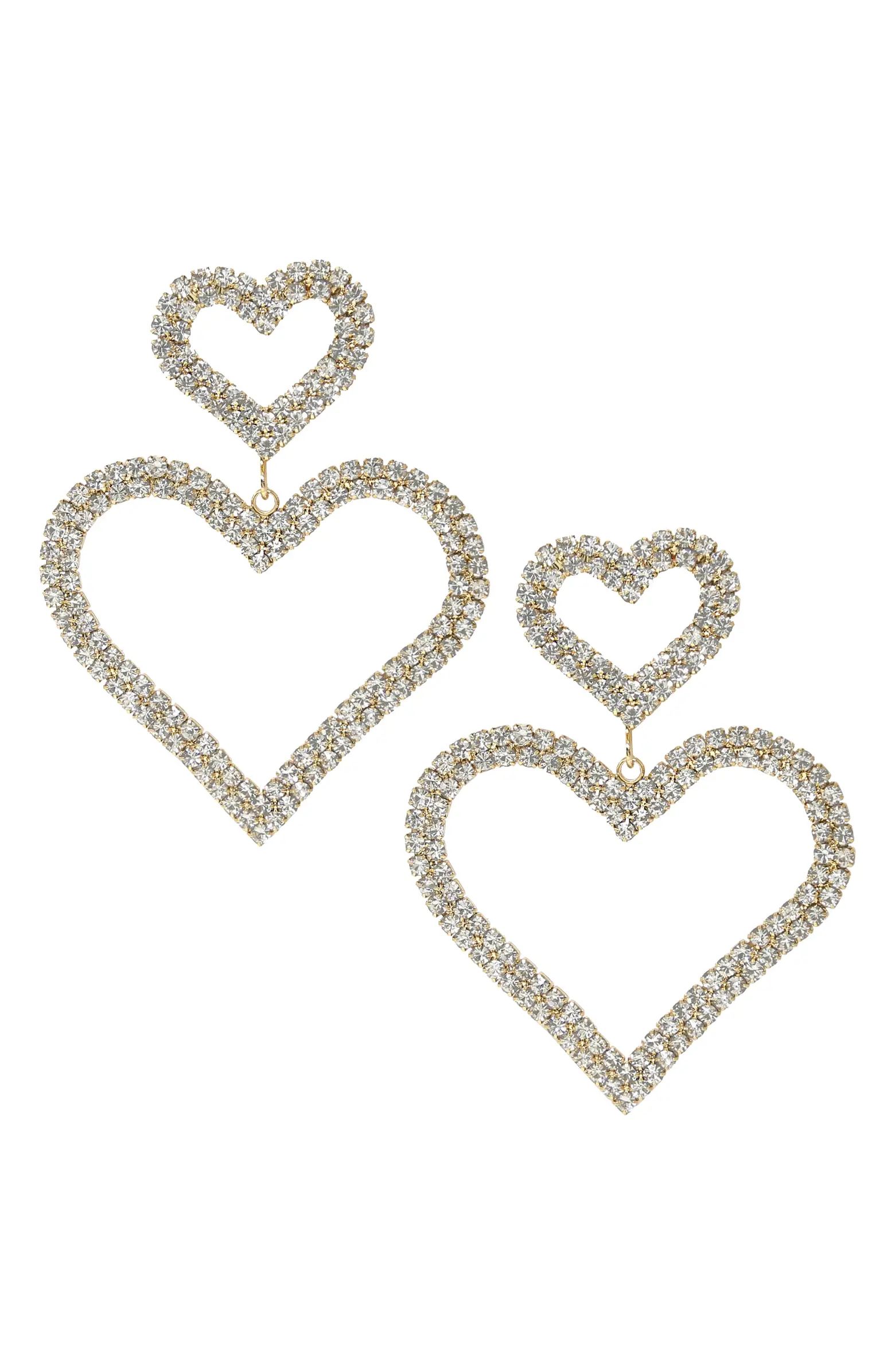 Double Heart Drop Earrings | Nordstrom