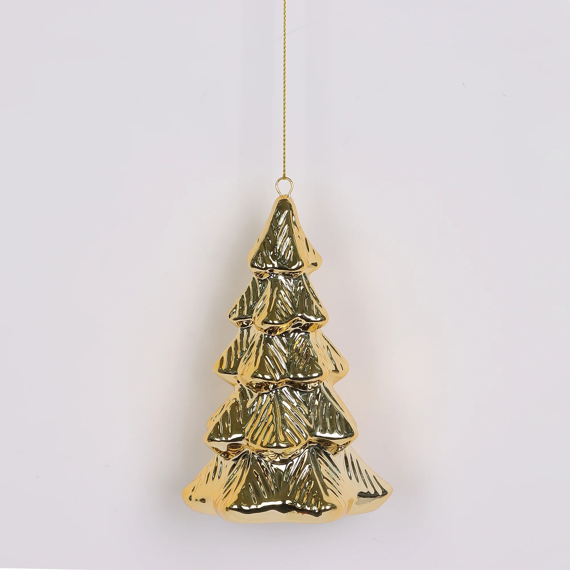Ceramic Gold Tree Christmas Ornament, 4.75 in, by Holiday Time | Walmart (US)