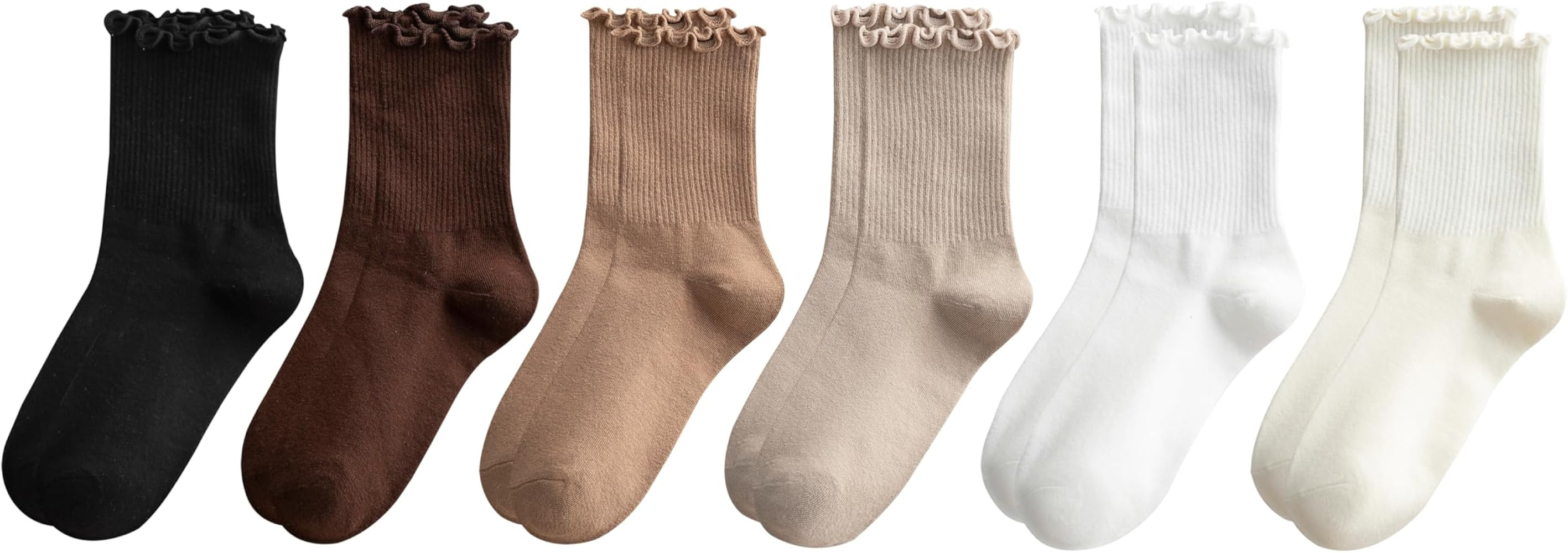VWU Women Crew Socks Cotton Dress Socks Ankle Neutral Casual Daily Wear Gilr Lady Solid Color Qua... | Amazon (US)