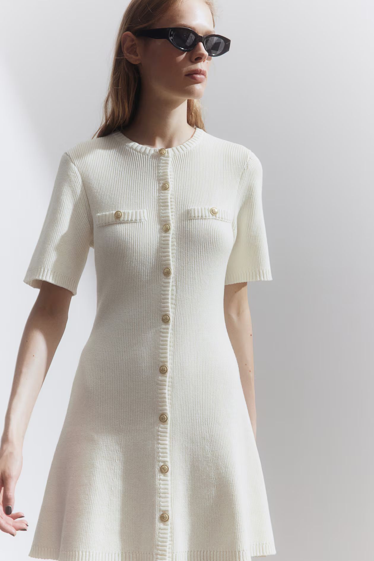 Rib-knit Button-front Dress | H&M (US + CA)